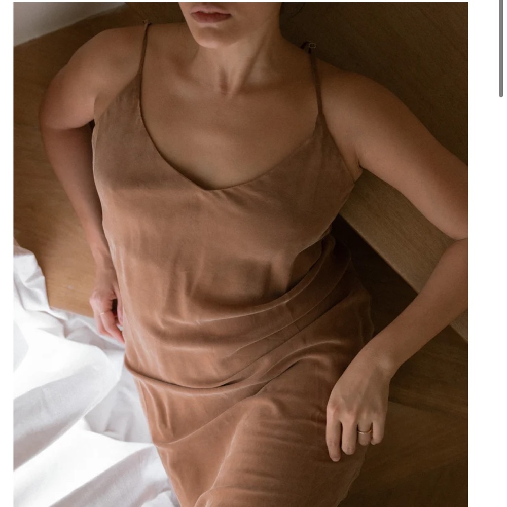 OZMA of California Anaise Slip Dress in Almond - Picture 3 of 7